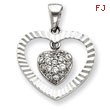 Sterling Silver CZ Heart Pendant