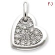 Sterling Silver CZ Heart Pendant