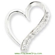 Sterling Silver CZ Heart Pendant