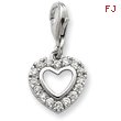 Sterling Silver CZ Heart Pendant