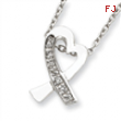 Sterling Silver CZ Heart Pendant on 16 Chain Necklace chain