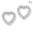 Sterling Silver CZ Heart Post Earrings