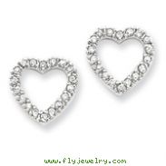 Sterling Silver CZ Heart Post Earrings