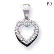 Sterling Silver CZ Heart Shape Pendant