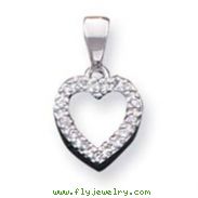 Sterling Silver CZ Heart Shape Pendant