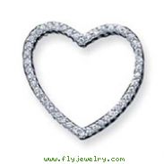 Sterling Silver CZ Heart Slide