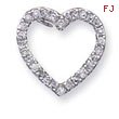 Sterling Silver CZ Heart Slide Pendant