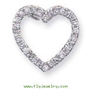 Sterling Silver CZ Heart Slide Pendant