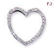 Sterling Silver CZ Heart Slide Pendant