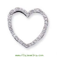 Sterling Silver CZ Heart Slide Pendant