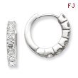 Sterling Silver CZ Hinged Hoop Earrings