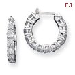 Sterling Silver CZ Hoop  Earrings