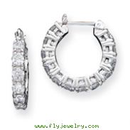 Sterling Silver CZ Hoop  Earrings