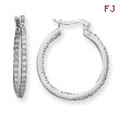 Sterling Silver CZ Hoop Earrings