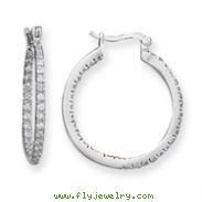 Sterling Silver CZ Hoop Earrings