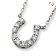 Sterling Silver CZ Horse Shoe Necklace chain