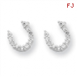 Sterling Silver CZ Horseshoe Post Earrings