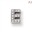 Sterling Silver CZ Initial E Slide