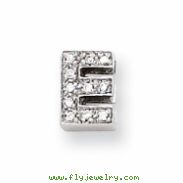 Sterling Silver CZ Initial E Slide