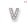 Sterling Silver CZ Initial V Slide