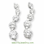 Sterling Silver CZ Journey Earrings