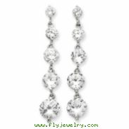 Sterling Silver CZ Journey Earrings