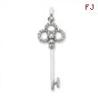 Sterling Silver CZ Key Pendant