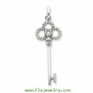 Sterling Silver CZ Key Pendant