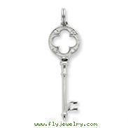 Sterling Silver CZ Key Pendant