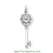 Sterling Silver CZ Key Pendant