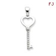 Sterling Silver CZ Key Pendant