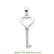 Sterling Silver CZ Key Pendant