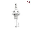 Sterling Silver CZ Key Pendant