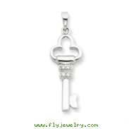 Sterling Silver CZ Key Pendant