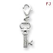 Sterling Silver CZ Key Pendant