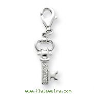 Sterling Silver CZ Key Pendant