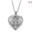 Sterling Silver CZ Labor of Love 18in Necklace