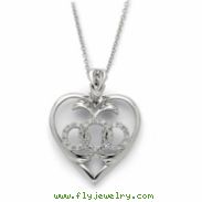 Sterling Silver CZ Labor of Love 18in Necklace