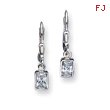 Sterling Silver CZ Leverback Earrings