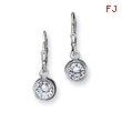 Sterling Silver CZ Leverback Earrings