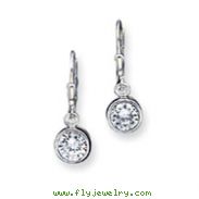 Sterling Silver CZ Leverback Earrings