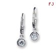 Sterling Silver CZ Leverback Earrings