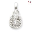 Sterling Silver CZ Lock Pendant