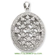 Sterling Silver CZ Locket Pendant