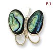 Sterling Silver CZ Mother Of Pearl & Abalone Pin