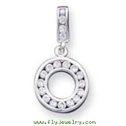 Sterling Silver CZ O Shape Pendant