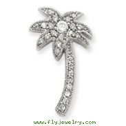 Sterling Silver CZ Palm Tree Slide