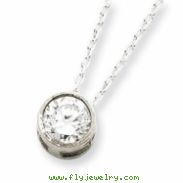 Sterling Silver CZ Pendant on 16 Chain Necklace chain