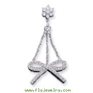 Sterling Silver CZ Ribbon Pendant