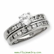 Sterling Silver CZ Ring Set ring